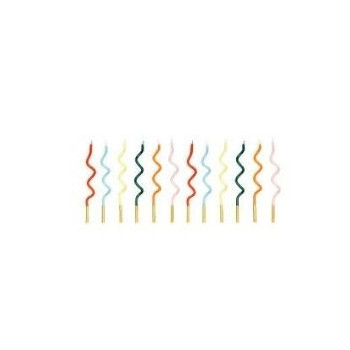 12 velas 14cm curvas rainbow