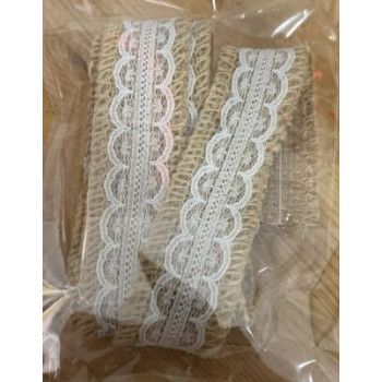 Fica Ráfia e renda branco 2m