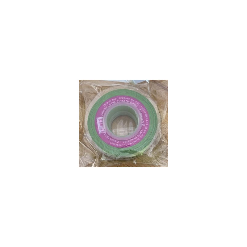 Rolo fita cetim verde folha