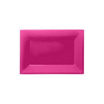 3 Travessas plástico 33x23cm new pink