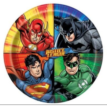 8 pratos 22 cm Justice League