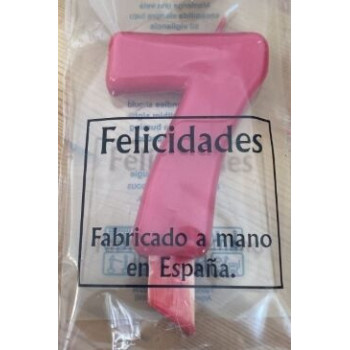 Vela de Aniversário Nº7 9,5 cm Encarnado