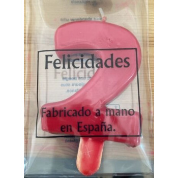 Vela de Aniversário Nº 2 9,5 cm Encarnado