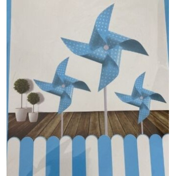 3 moinhos vento papel azul e branco