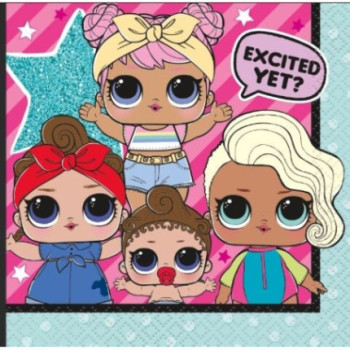 16 guardanapos LOL 25x25cm