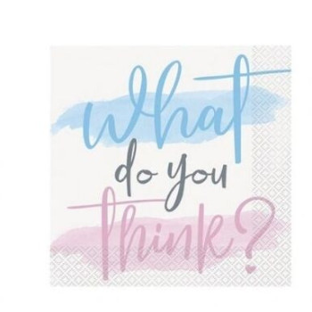 16 Guardanapos Gender Reveal Party Luncheon Napkins