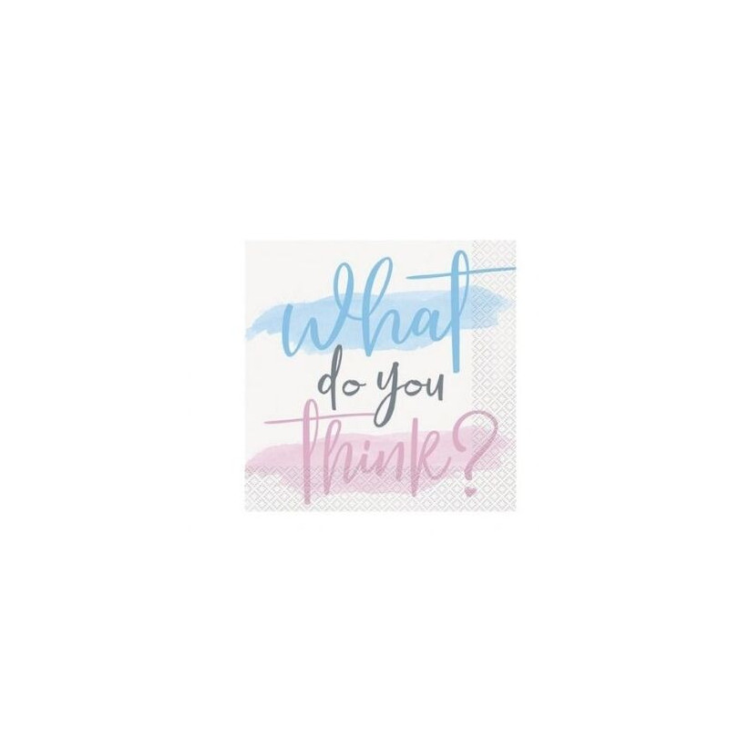 16 Guardanapos Gender Reveal Party Luncheon Napkins