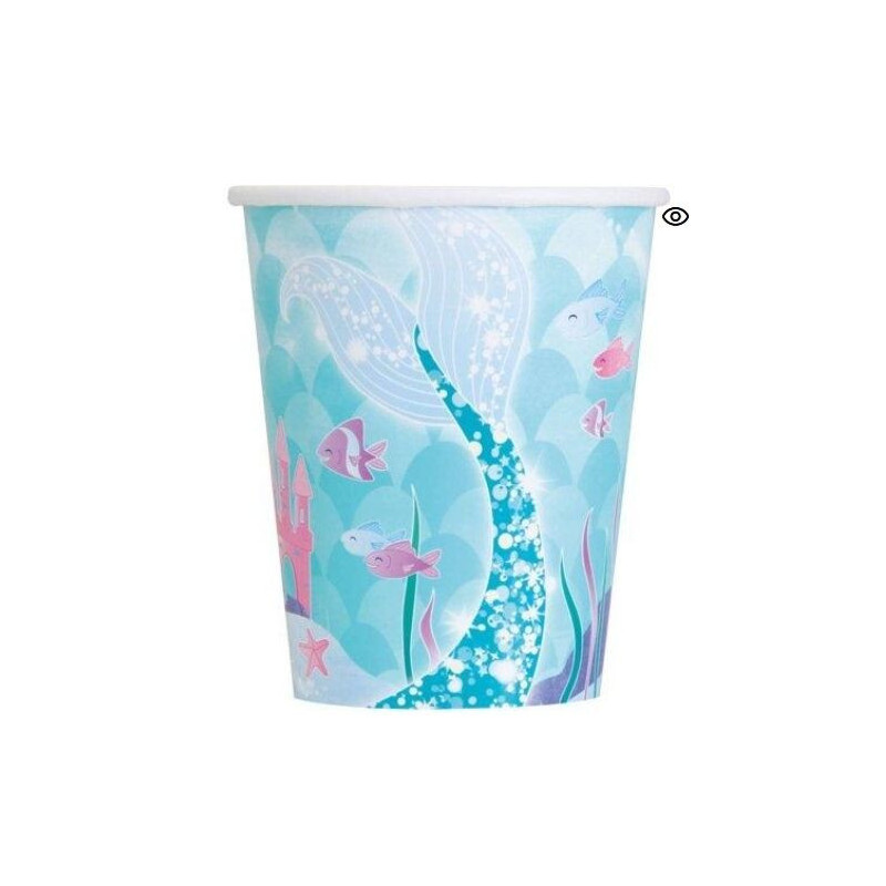 8 Copos - mermaid - 270ml