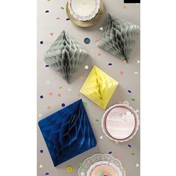 Hoenycomb paper diamonds 30/25/20 cm (conj. 3)