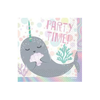 16 Guardanapos 33X33 cm Narwhal