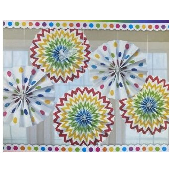 5 Decorações Paper Fan Rainbow