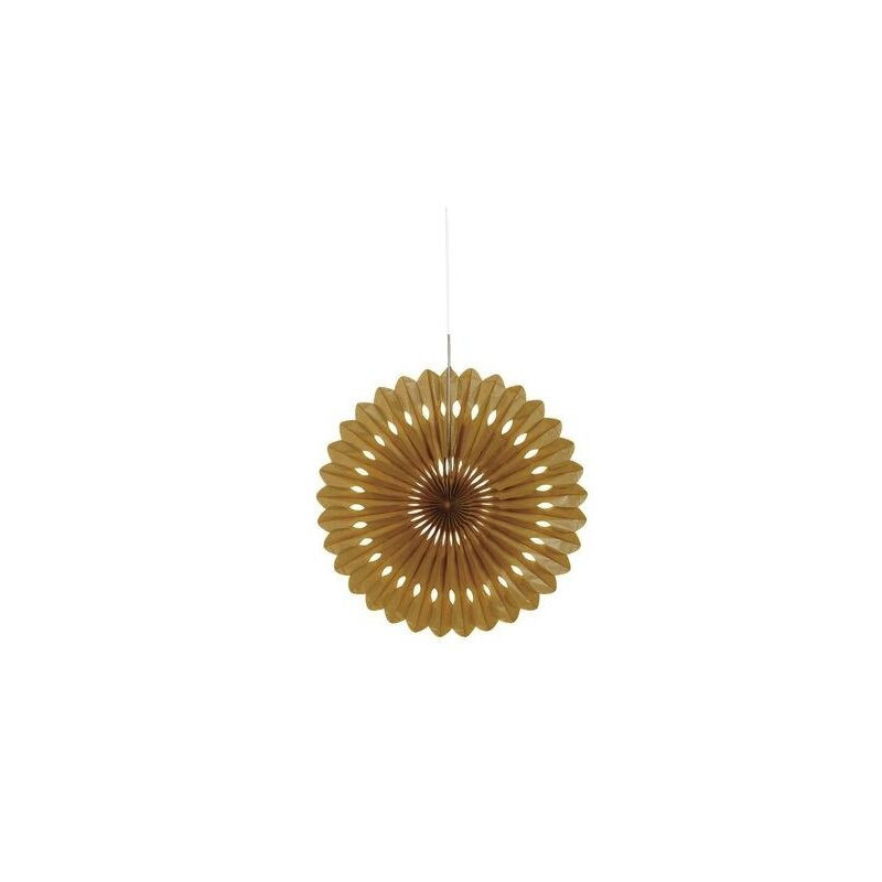 Leque decorativo dourado 40,64 cm