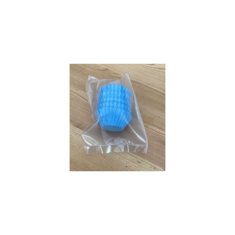 100 Forminhas de papel plissadas azul claro