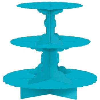 Stand Cupcakes 3 andares 29 cm Azul Caribe