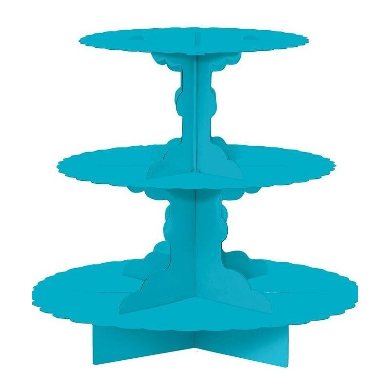 Stand Cupcakes 3 andares 29 cm Azul Caribe