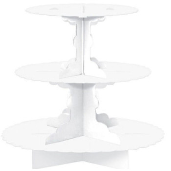 Stand Cupcake 3 andares 29cm Branco