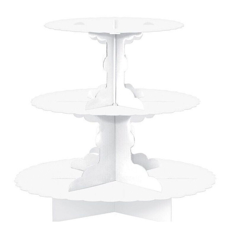 Stand Cupcake 3 andares 29cm Branco