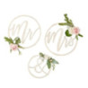 Decorações redondas Mr & Mrs Madeira ouro