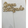 Topper "O Meu Batizado" Ouro 10cm
