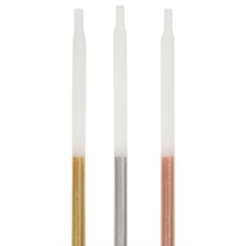 12 velas metálicas ouro/prata Rose gold 13cm