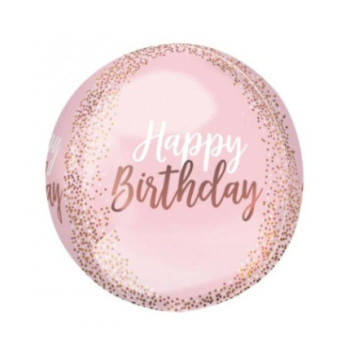 Balão Happy Birthday Orbs 38cm