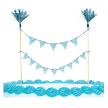 Decoração bolo Comunhão - Azul