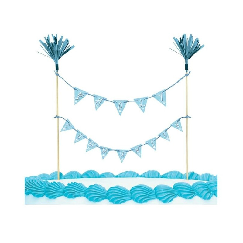 Decoração bolo Comunhão - Azul