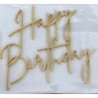 Topod e bolo Happy Birthday Ouro 10x9cm