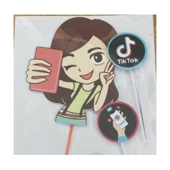 Topo de Bolo Tik Tok