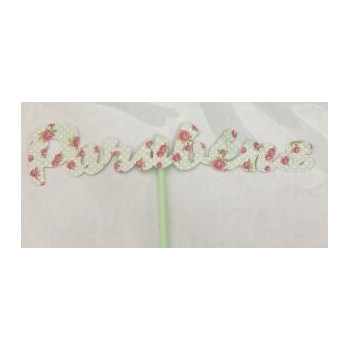 Topo de bolo parabéns flores