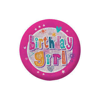 Crachá Holográfico Birthday Girl