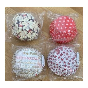 Formas de Natal vermelho com estrelas brancas 40x24mm