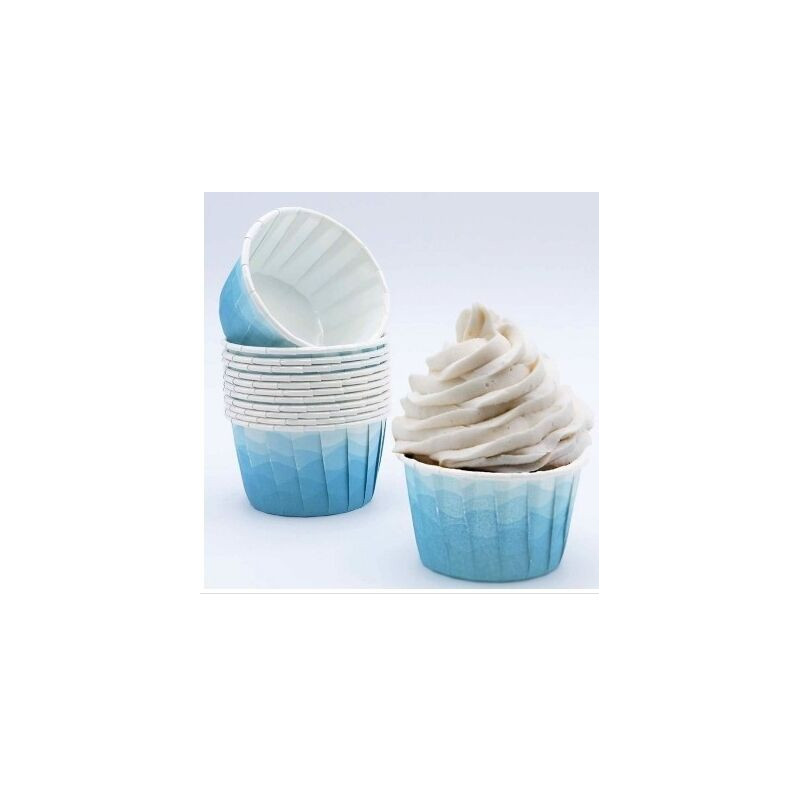 Formas cupcakes marmoreado azul 24 unidades