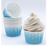 Formas cupcakes marmoreado azul 24 unidades