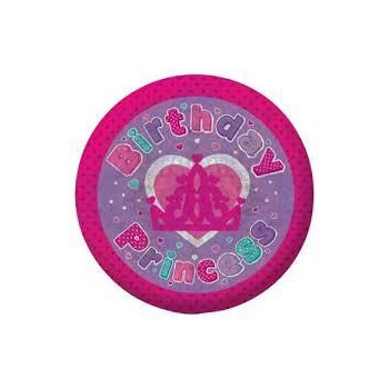 Crachá Holográfico Birthday Princess