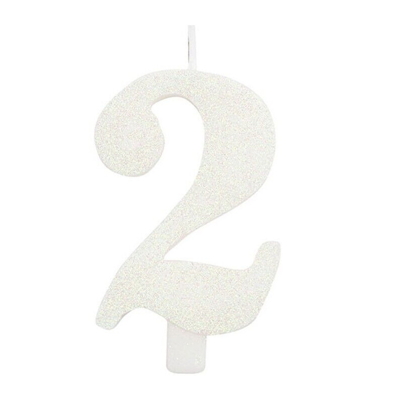 Vela Branca Glitter Nº 2