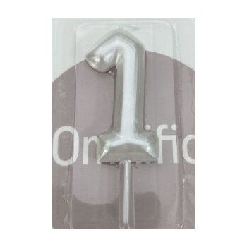 Vela aniversário 6cm branco nacarado