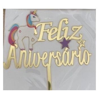 Topo de Bolo Unicórnio 14cm