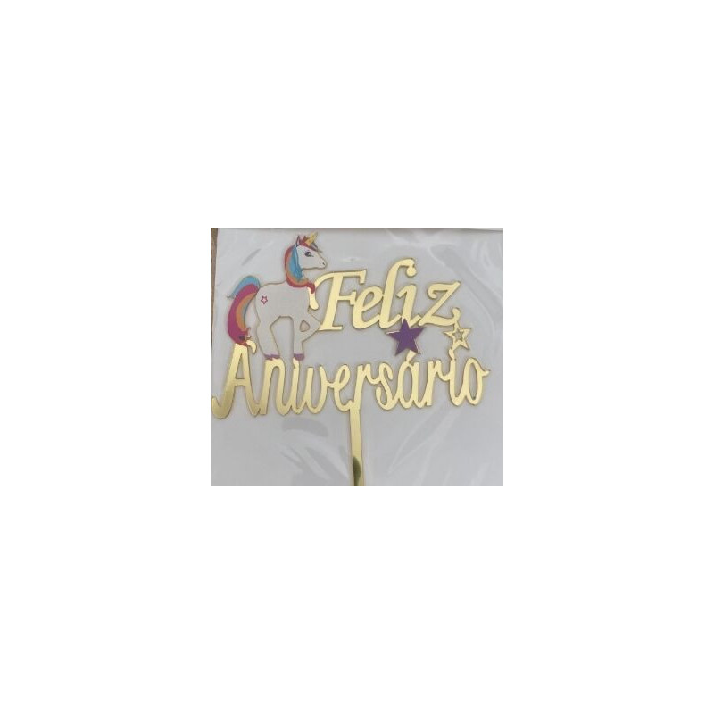 Topo de Bolo Unicórnio 14cm