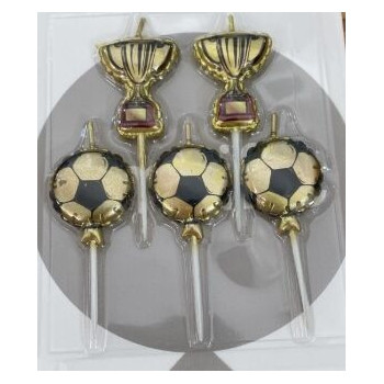 5 velas bolas de futebol