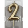 Vela de Aniversário Nº 2 dourada 5cm