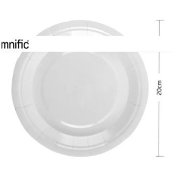25 pratos de cartão biodegradáveis 20Cm branco