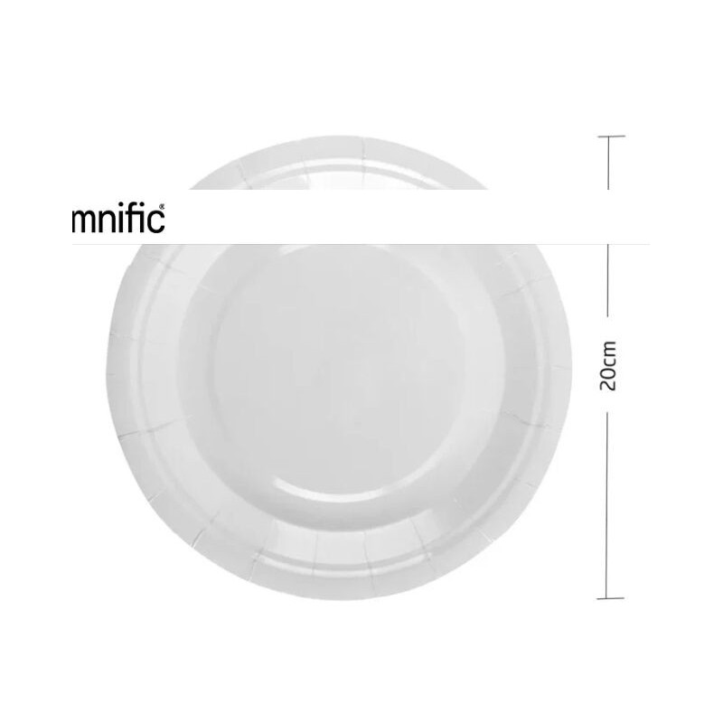 25 pratos de cartão biodegradáveis 20Cm branco