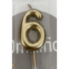 Vela de Aniversário 5cm Nº 6 ouro