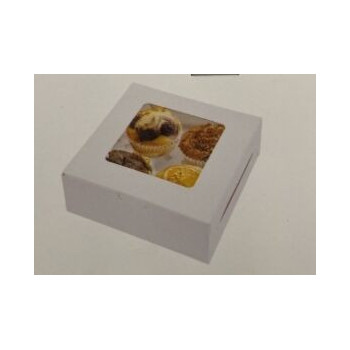 4 Caixa para 4 cupcakes branca 16x16x7,5cm