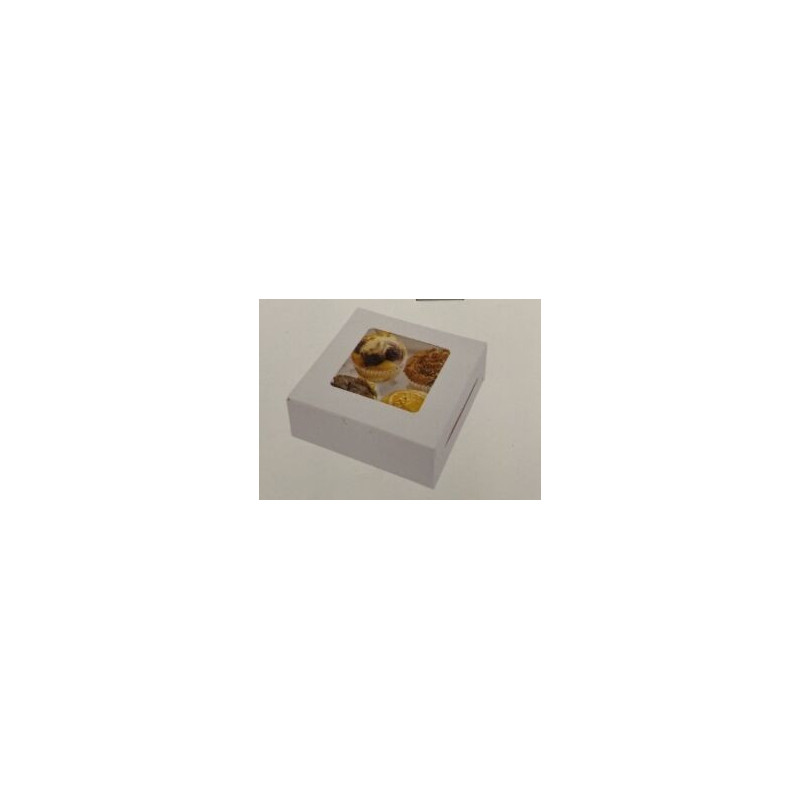 4 Caixa para 4 cupcakes branca 16x16x7,5cm