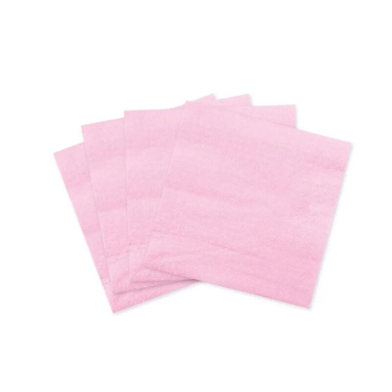 20 guardanapos de papel 33x33cm rosa claro