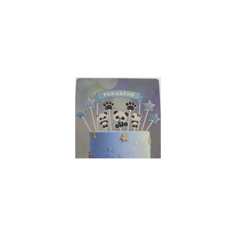 Topo de bolo Panda 10 pças