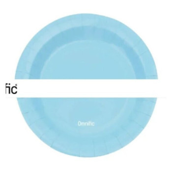 20 pratos de papel 18cm  azul claro