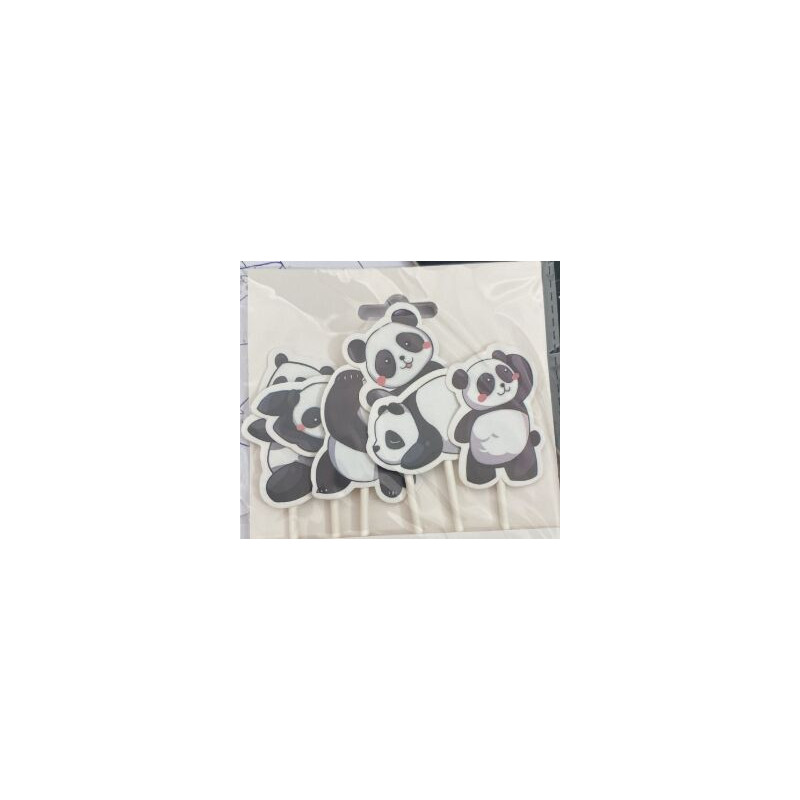 Topo de bolo cupcakes Panda 6 pcas